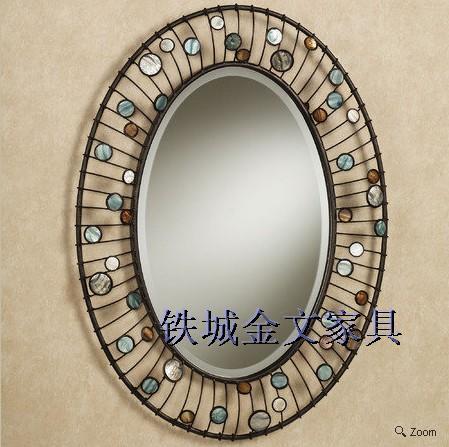 铁艺地中海镜子梳妆镜壁饰彩珠子浴室镜装饰镜化妆镜钻镜欧式包邮在类目 家庭/个人清洁工具, 卫浴用具/卫浴配件, 非便携式用镜, 浴室镜中 - 来自Buy2taobao.com提供专业的淘宝代购服务