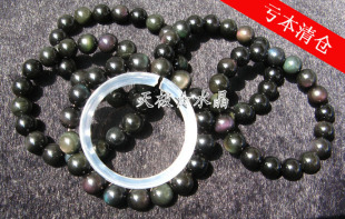 精美天然彩虹眼黑曜石手链(AA级)~每个帐号最多拍两件~清仓宝贝