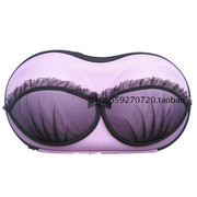 紫色内衣收纳盒便携式旅行文胸包 有盖双拉链 防压防变形