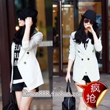 2012春装新款中长款白色修身小西装休闲西服韩版大码女装外套523