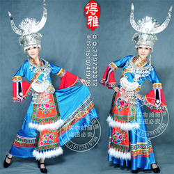 苗族<em>男女民族舞蹈</em>演出服装服饰五十六56个少