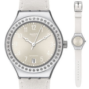  专柜联保正品 Swatch 手表  背透自动机械表 白色心跳 YAS404