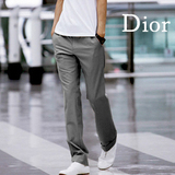 【DIOR HOMME】日韩国同步上市 经典灰色丝滑修身小西裤/灰色款