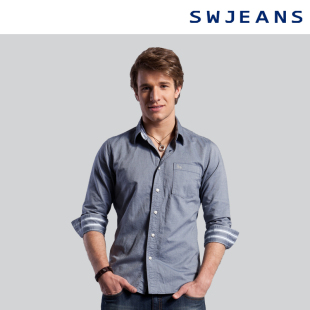  七匹狼SWJEANS男装 春装 简约休闲商务 牛津纺衬衫 17125050