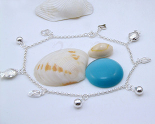  新款首发 正品 S990千足银时尚铃铛亲嘴鱼双鱼恋脚链多款