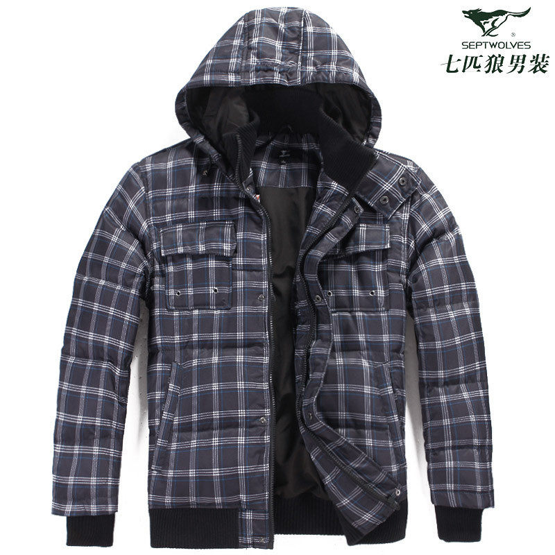 淘金币 七匹狼新款加厚休闲运动服 秋冬装潮流男士羽绒服 121348