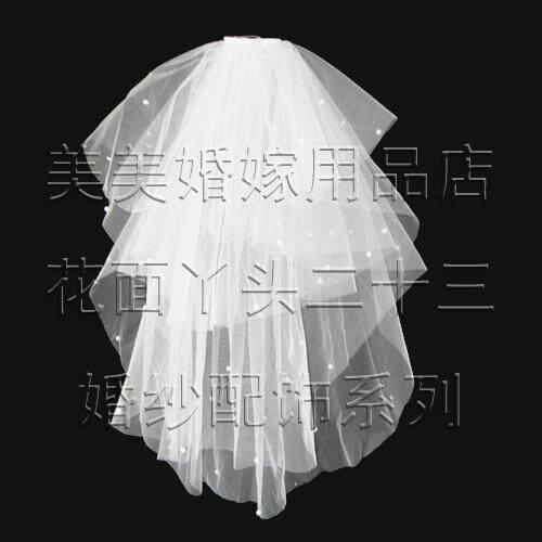 新娘头纱w.v2-四层蓬蓬头纱新娘头饰婚纱配饰新娘饰品四层头纱