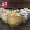 米饭碗日式碗瓷碗陶瓷碗，保鲜碗碗套装手绘碗微波炉用带盖碗