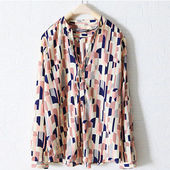 Amoy gold in the 2012 Spring New Europe and the United States fashion hit color long section of the relaxed stand-up collar long-sleeved shirt shirt ...