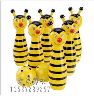 小蜜蜂动物保龄球儿童木质智力，宝宝木制益智早教玩具1-3岁动手