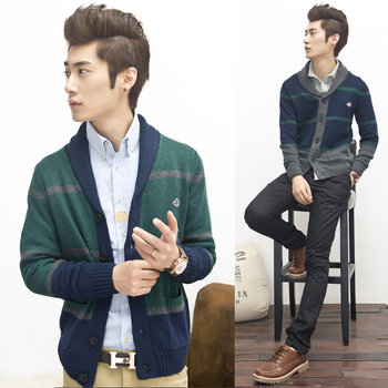 <em>针织开衫搭配</em>_春装<em>男款</em> 欧美大牌 潮流休闲 高