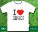T恤人 个性T恤 我爱I LOVE HIP-HOP 白色短袖 定制T恤DIY