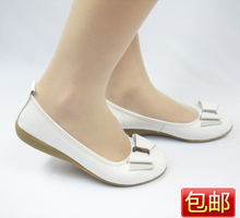 	  
	  2双包邮2010年新款韩版真皮单鞋百丽风时装百搭圆头白色<span class=H>坡跟</span>女鞋