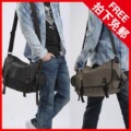 包邮 男包时尚韩版休闲包 加厚帆布包 单肩包 男士 斜挎包包 大包