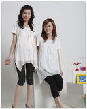 (冲皇冠)唐绵孕服*假两件孕妇衫8203*瑞丽风格时尚上衣
