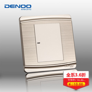  丹珑开关插座面板轻点单开一开开关双控电器开关控制开关绅士香槟
