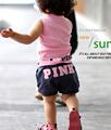百趣Sara*宝宝夏装 韩版雪纳瑞背心+PINK热裤 女童套裝 2009135