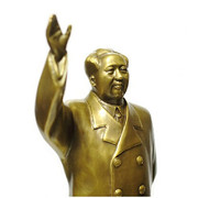 毛主席铜像全身 毛泽东挥手纯铜 居家镇宅风水摆件 42.8CM