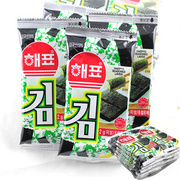 进口韩国海苔韩国海飘烤海苔紫菜寿司包饭，海苔即食2g8袋包