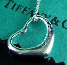 Tiffany (Tiffany), los contadores con un gran corazón en forma de la sección 925 collar de plata de ley (caja de regalo)