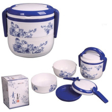 创意家居用品 清韵青花二层饭盒SB-806 便当盒 便携式餐盒
