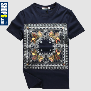 3170 three color painted 6 2012 men's clothing store SHOP6 new round brought straight cylinder British short-sleeved cotton T-shirt