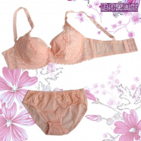 日单精品 黛安芬 柔枝轻漫 霞红色内衣套装 薄杯 特价39