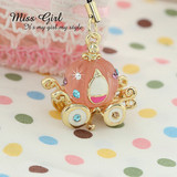 Miss Girl*童话仙度瑞拉南瓜马车手机链-粉色金，1202375