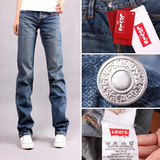 levi's新款韩版休闲女裤牛仔裤子中腰直筒裤无弹力纯牛仔