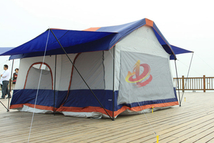 户外帐篷 野营帐篷两房帐篷 可住多人男女 两室一厅帐篷