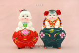 无锡泥人阿福-惠山泥人-泥人厂大师作品《金童玉女-大》段稠锦盒