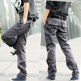 JQ-Shop 09男裤★ Dior/迪奥 超帅气双腰带 经典斜口襟休闲直筒裤