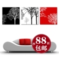 客厅之王装饰画三联挂画版画卧室壁画无框画现代抽象发财树包邮