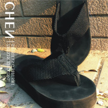 【CHEN】特价外贸单色厚底人字拖江南布衣例外风格（黑白粉）-拖鞋