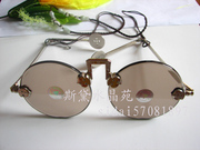 天然水晶眼镜水晶石头镜复古眼镜圆加厚眼镜，沙漠之舟大款型