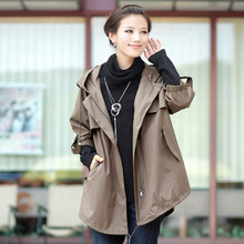 2011艺境春款杭派正品女装 时尚休闲气质<span class=H>连帽</span>大码七分袖风衣