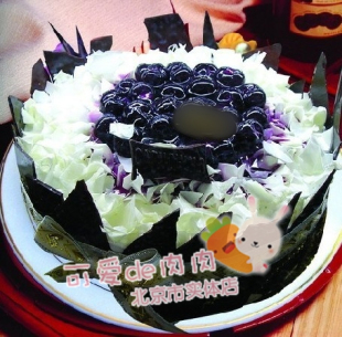  北京/预订生日蛋糕免费配送/鲜奶蛋糕速递/鲜奶水果蛋糕/蓝莓之恋