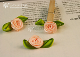 10月新-手工DIY配件.<span class=H>服饰配件</span>.(桔粉缎带小花朵)-1.2元10朵