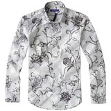 JACK JONES 2010春装新款时尚植绒印花长袖衬衣