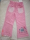 超可爱的粉红色数字绣花贴袋全棉长裤