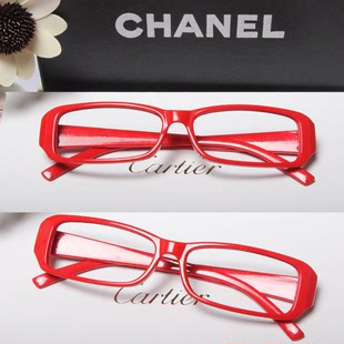 红色韩版非主流眼镜框架 近视 男女款复古磨砂黑框防辐射眼睛镜框