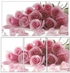 胡丽丽(胡丽丽)十字绣dmc套件玫瑰，恋曲大版三联画有3d5d精准印花印布