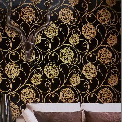 Upscale black golden European style Gold foil wallpaper Bedside sofa TV backdrop hotel Private clubs wallpaperin the Decoration main material , Wallpaper , PVC Wallpaper category - from Buy2taobao.com to provide professional Taobao agent buy service