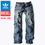 YOUHA推荐 adidasDiesel 珍藏款个性时尚水洗磨白精品男牛仔裤