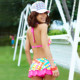 2011凉夏泳装歌瑞尔波板糖性感蛋糕式挂脖女士三件套分体温泉泳衣