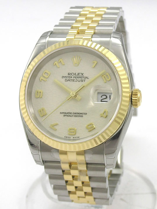 Rolex 劳力士116233 黄金表圈阿拉伯数字刻度白色表盘男表. 海外日本. 卖家信用：