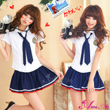 【Anna Mu】性感内衣制服学生服三件套情趣睡裙台湾诱惑内衣包邮