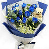 上海鲜花店情人鲜花速递蓝玫瑰，蓝色妖姬11朵花束七夕订花送花