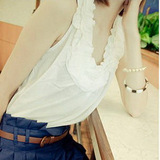 2010瑞丽女装 5775韩版女装服饰10新款可爱胸前花苞背心
