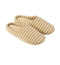 J04985 日本第一家居NITORI正品 素色条纹居家拖鞋 米色